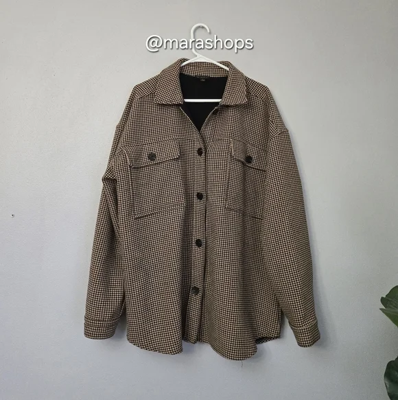 Current Air Houndstooth Printed Shirt Jacket - Picture 3 of 9